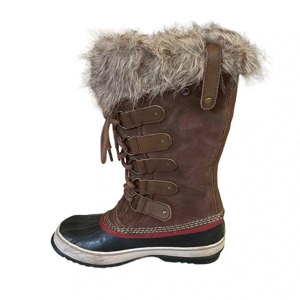 SOREL Women’s Leather Joan of Arctic Lace Up Waterproof Winter Snow Boot Brown 9
